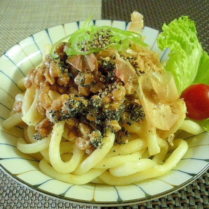 レンジでかんたん朝ごはん♡納豆おかかうどん♪